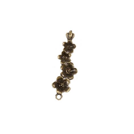 Zawieszka metalowa Charms ScrapBerry's Kwiaty Wisiorek Brąz, 16mm